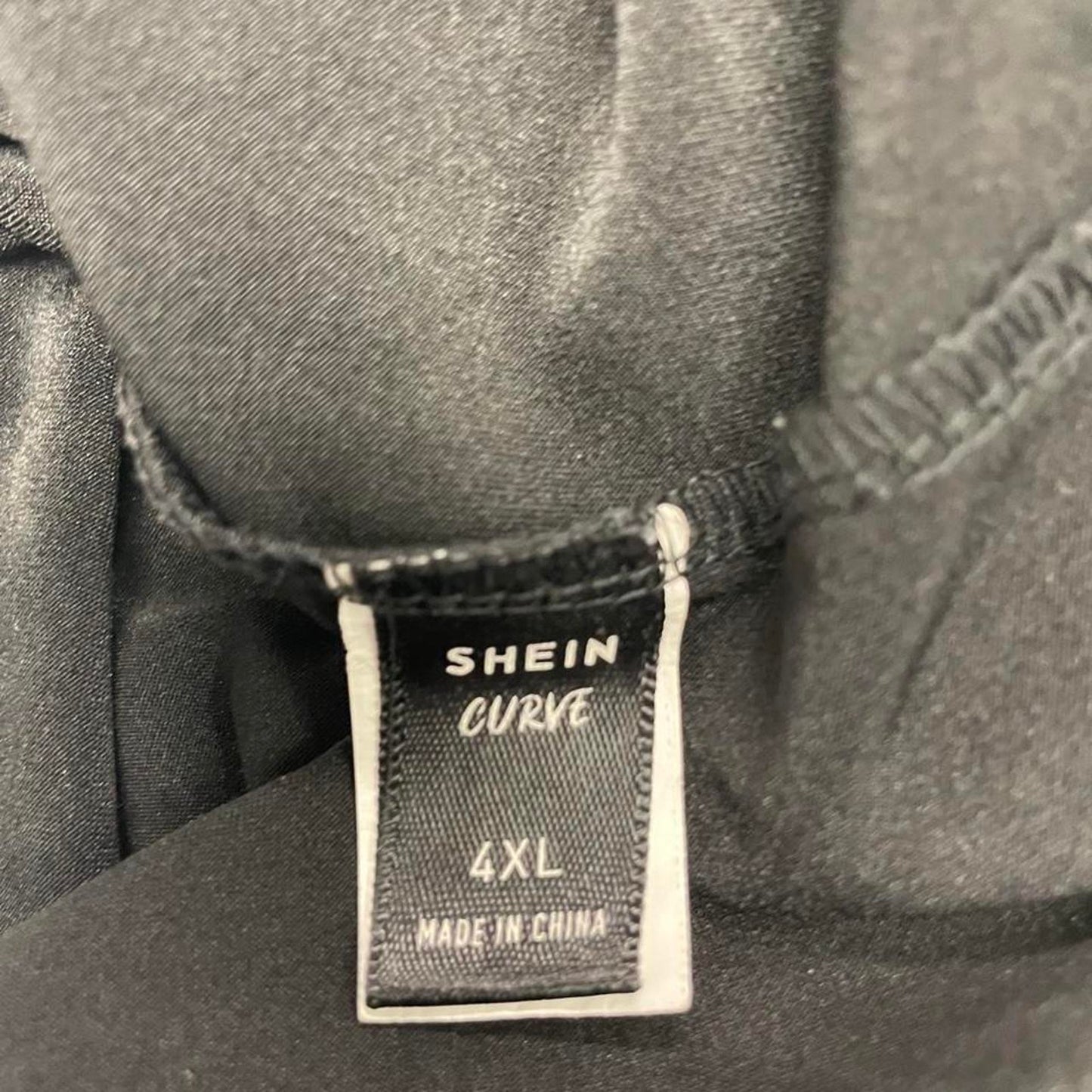 Shein curve black faux leather