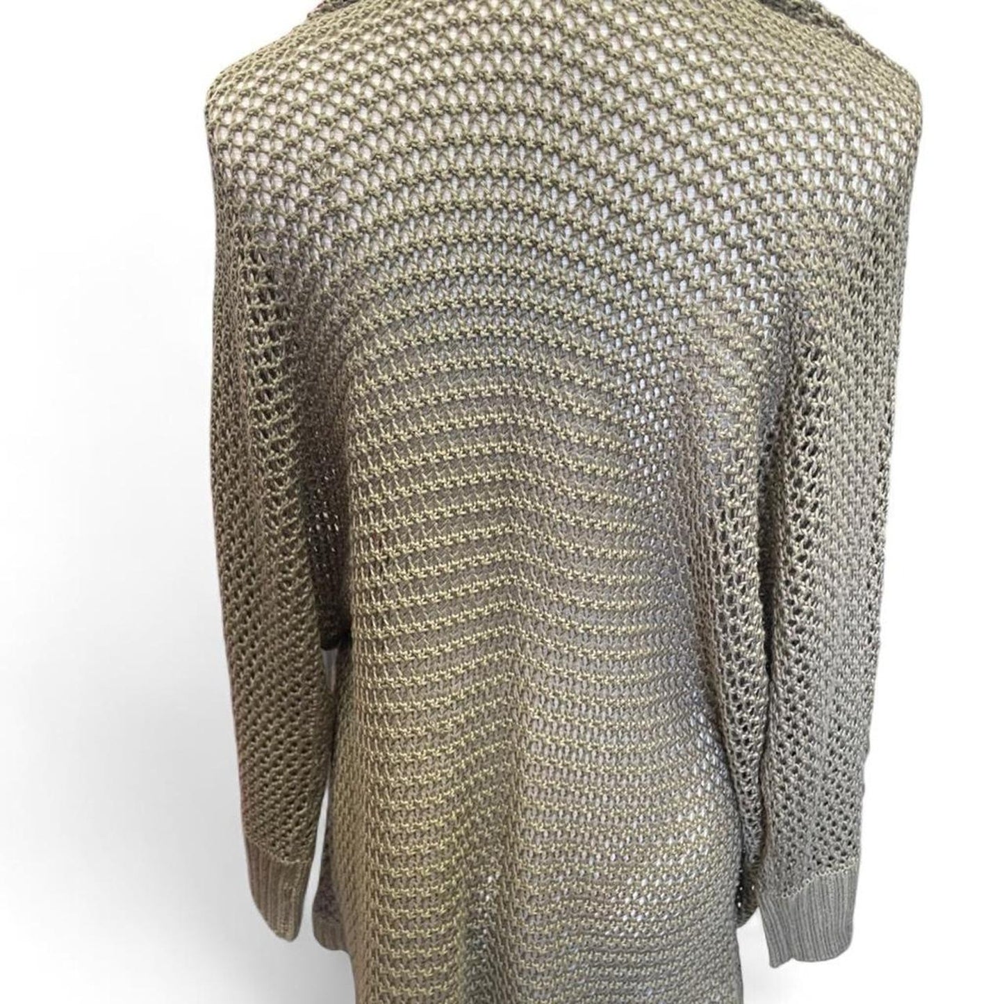 Olive green crochet cardigan with