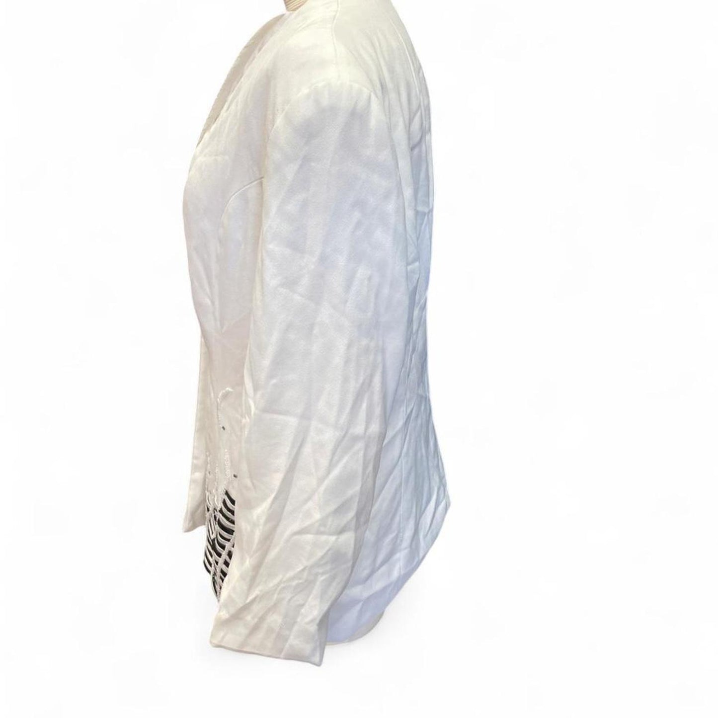 White tuxedo jacket with black