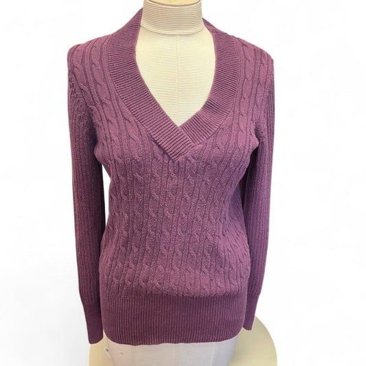 Faded glory purple cable knit