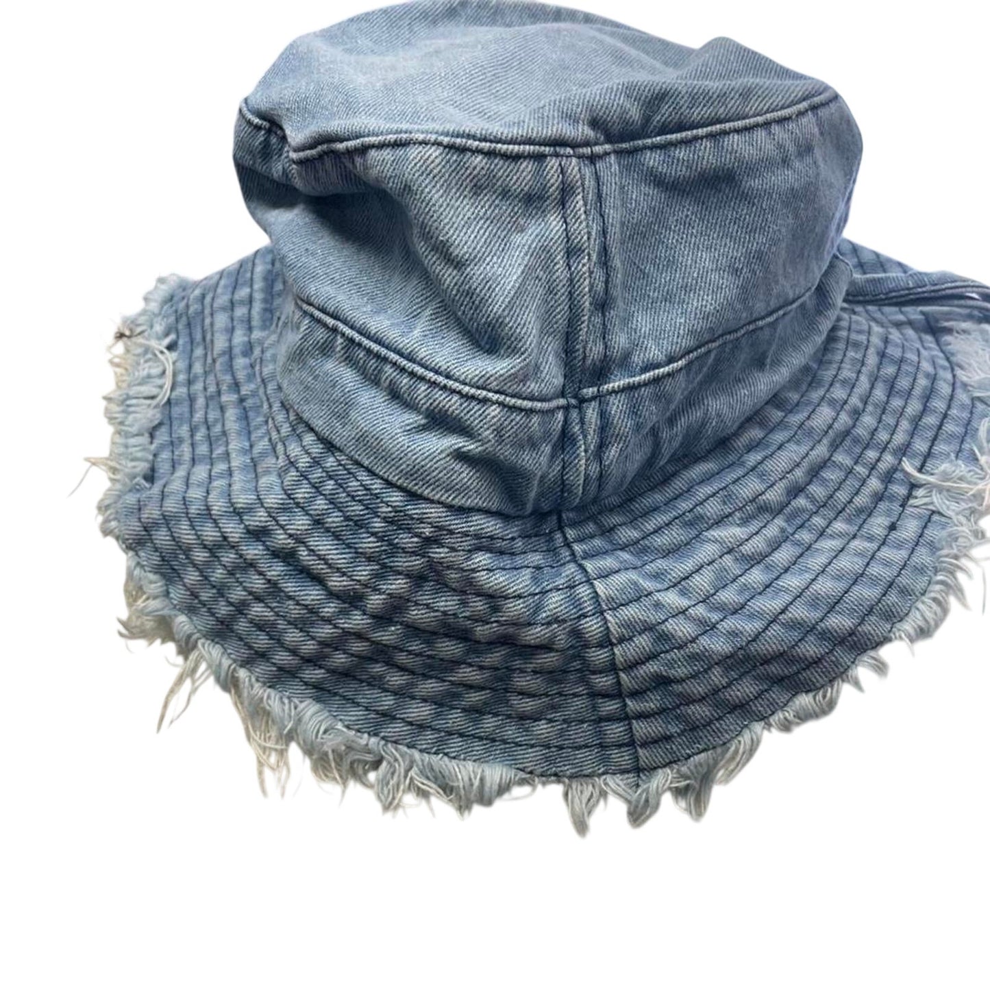 Denim bucket hat with adjustable