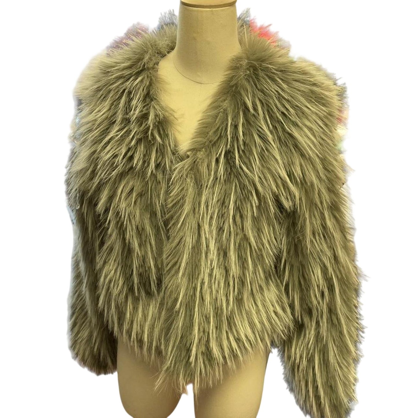 Forever 21 green faux fur