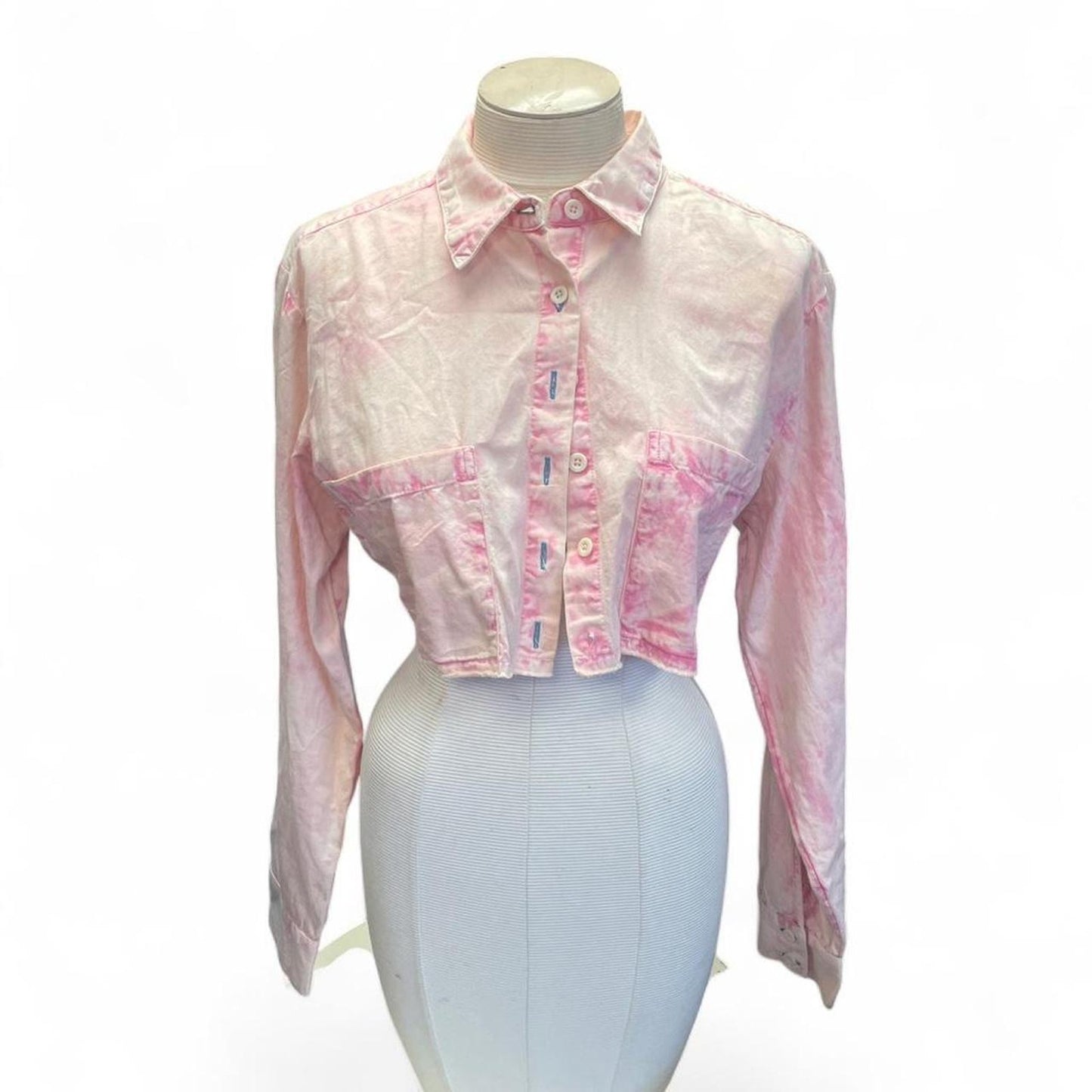 Urban outfitters pink tie dye button up