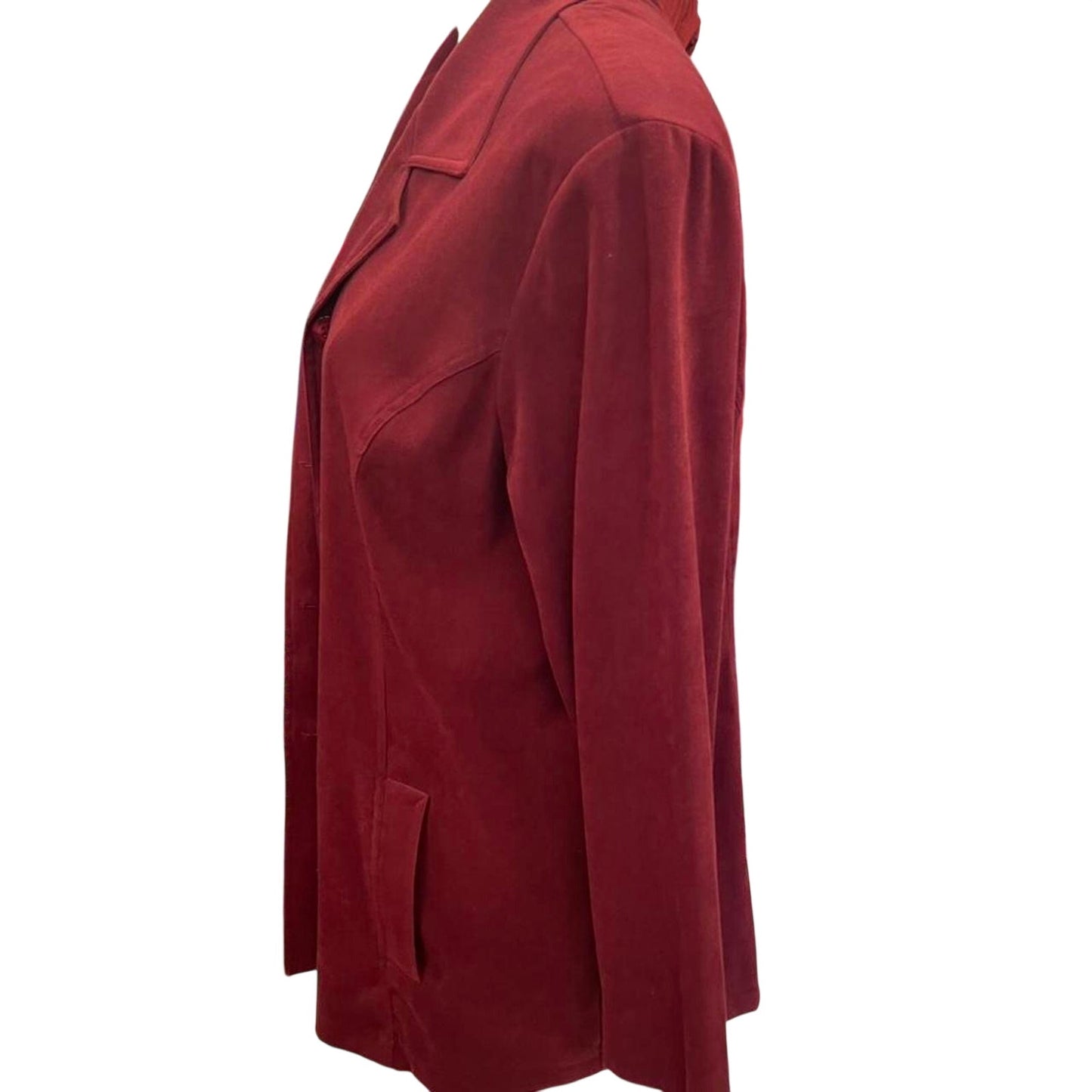 Burgundy button up blazer with