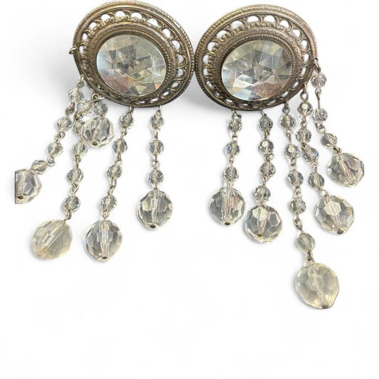 Silver and clear crystal chandelier