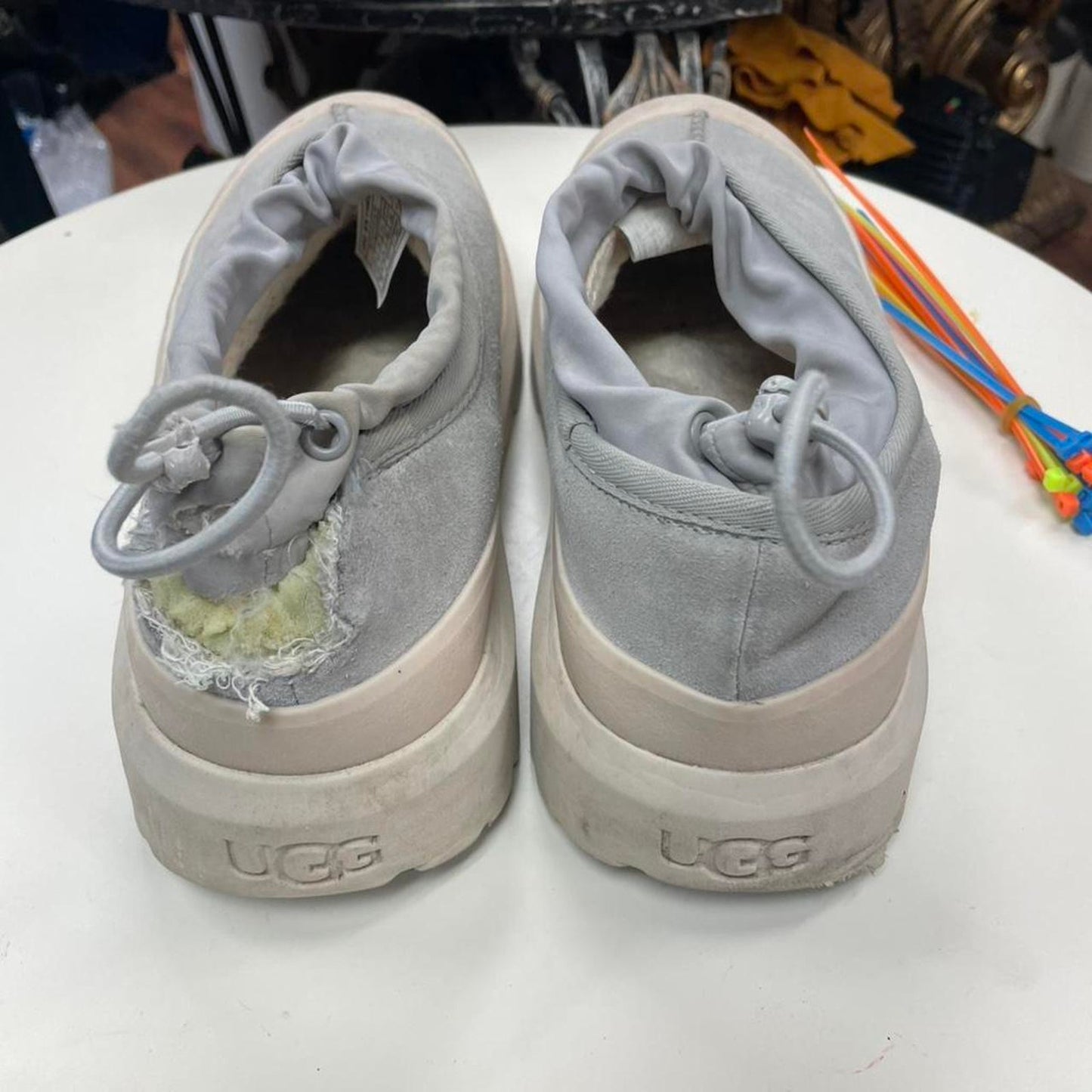 Ugg grey suede platform sneakers