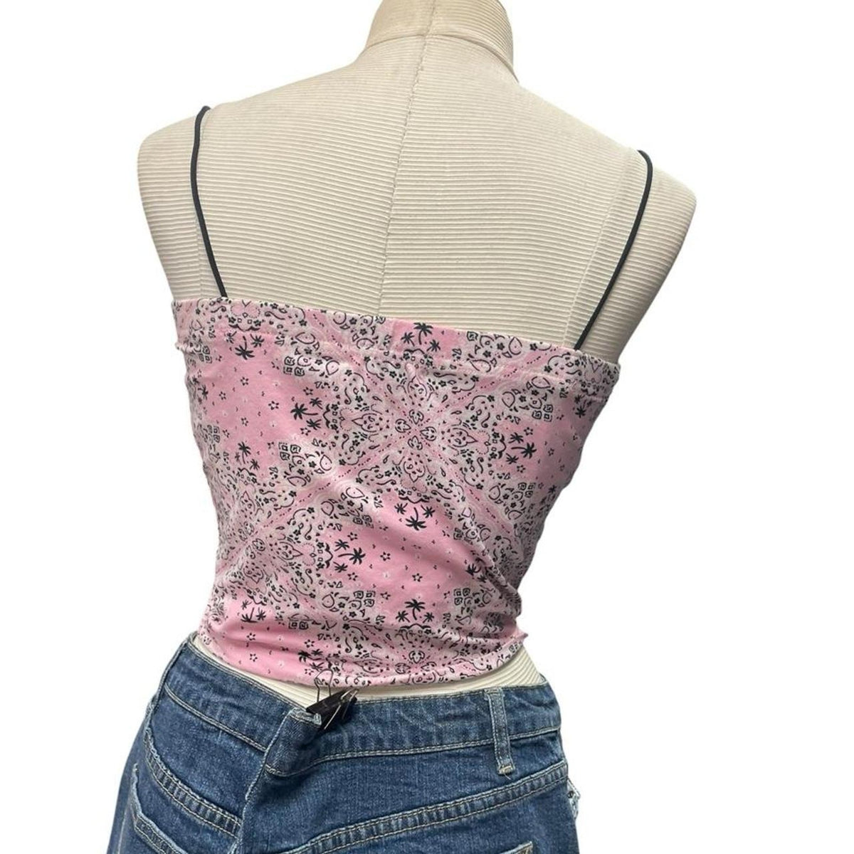 Pink bandana print tank top