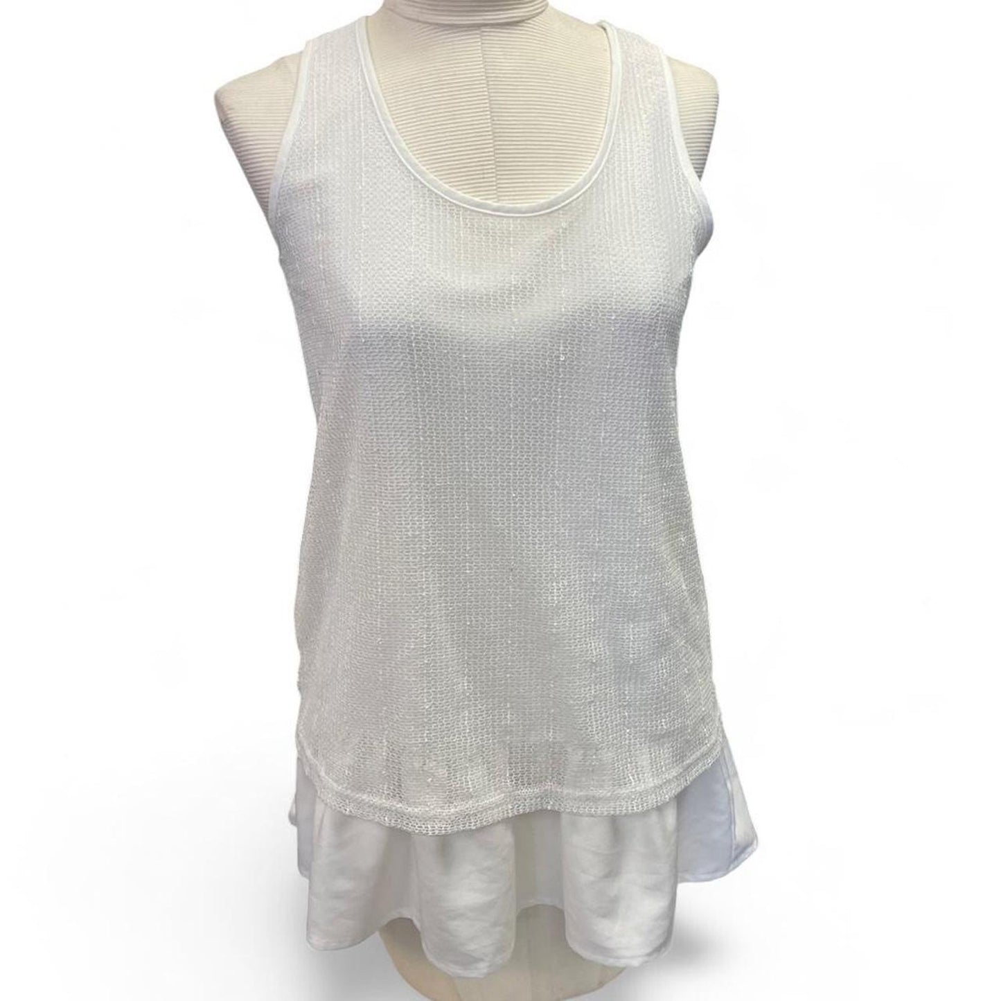 White mesh tank top with