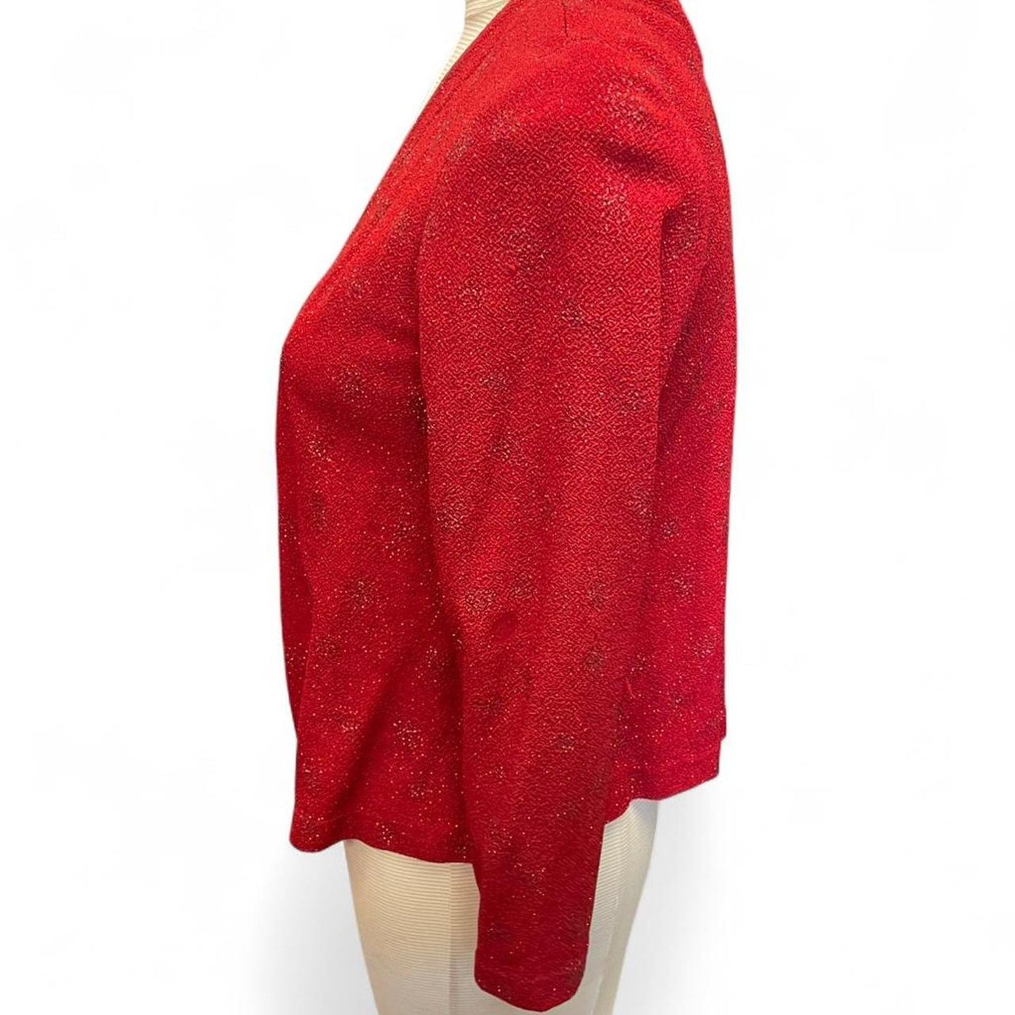 Red sparkly cardigan