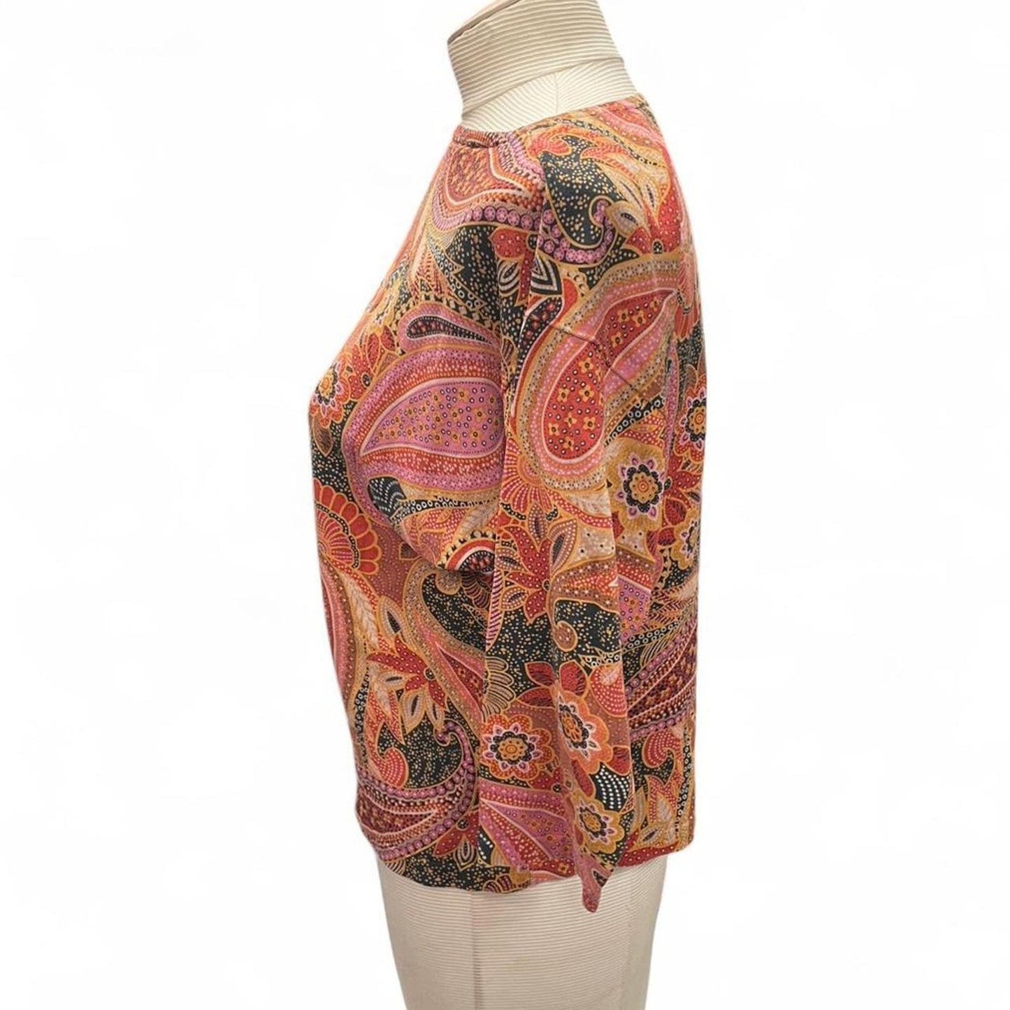 Paisley print 34 sleeve top