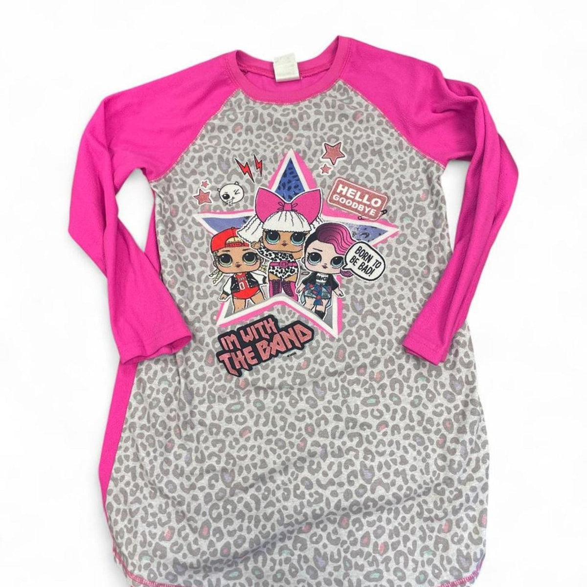 Pink and gray leopard print