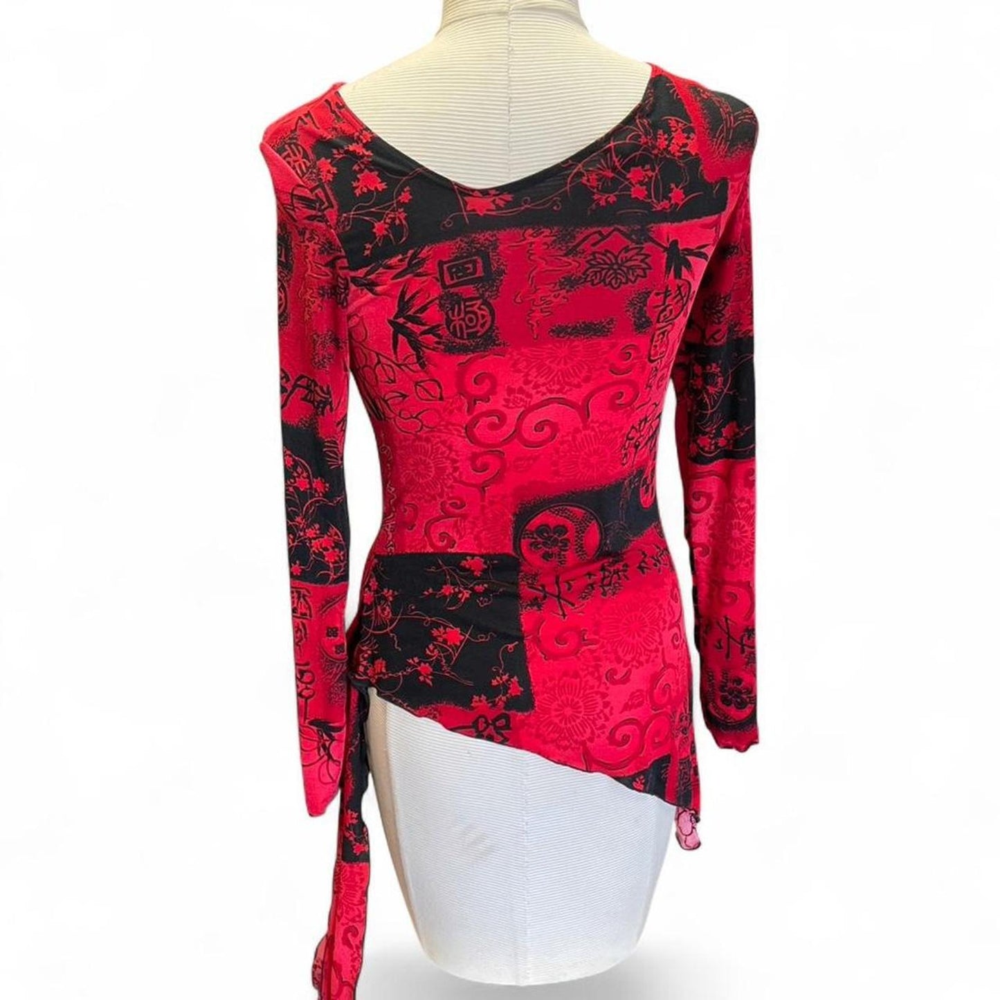 Redblack long sleeve top shirt
