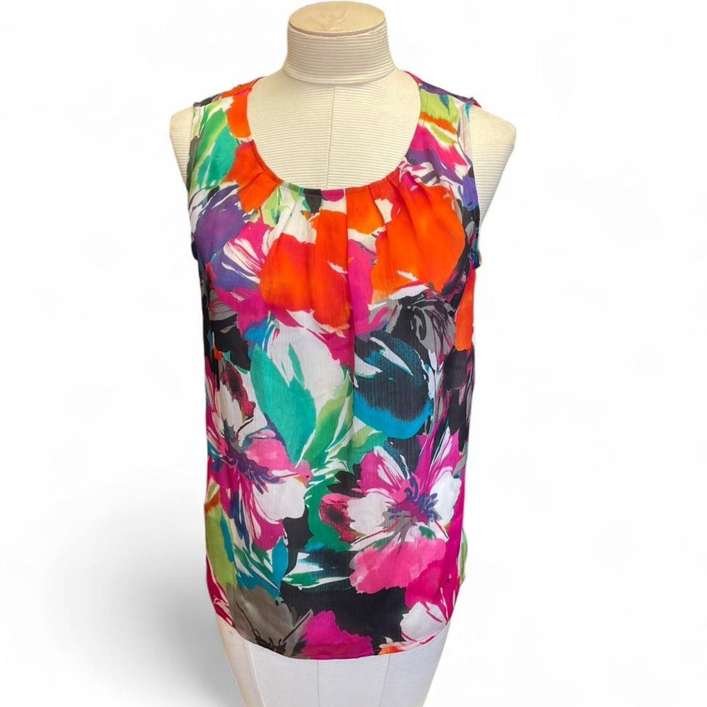 Kasper multicoloured floral sleeveless blouse