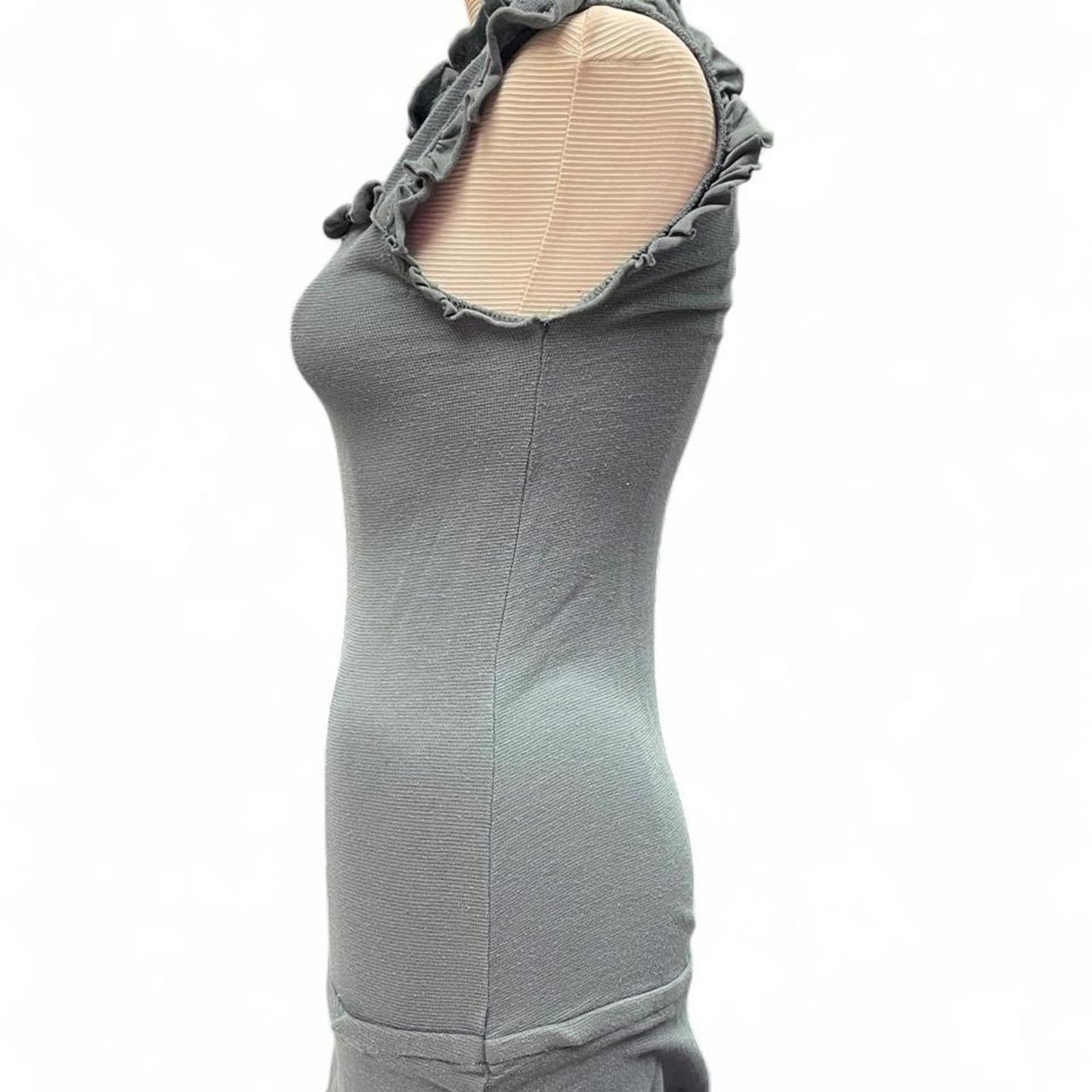 Gray ruffle mini dress