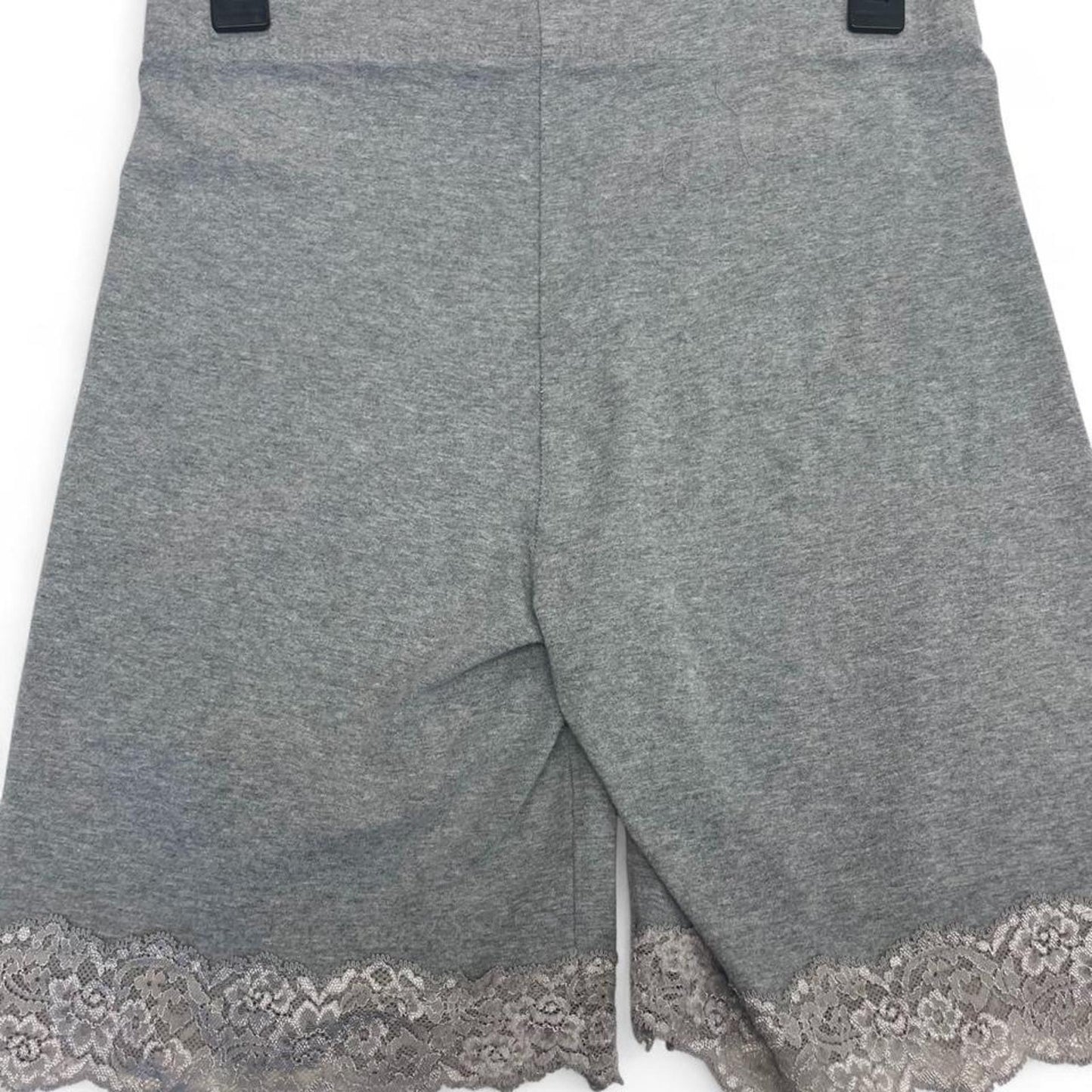 Grey lace trim biker shorts