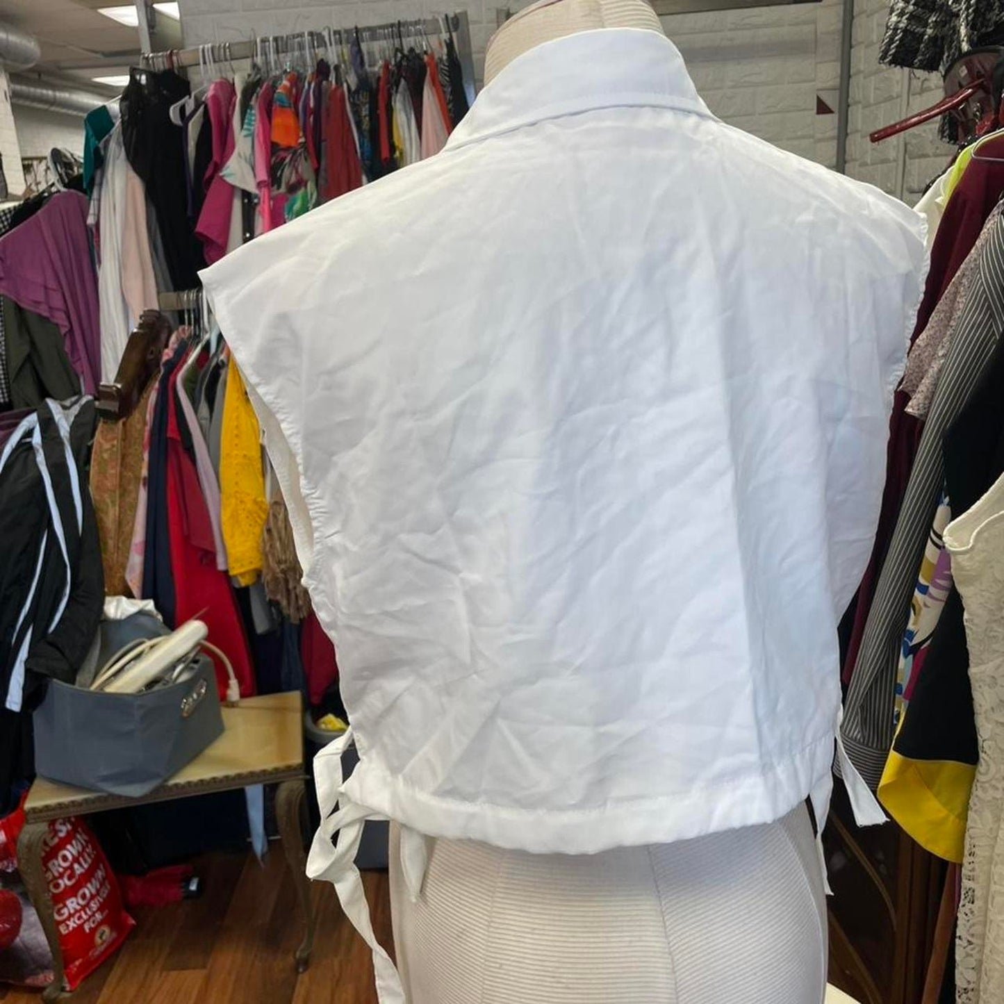 White button up vest with