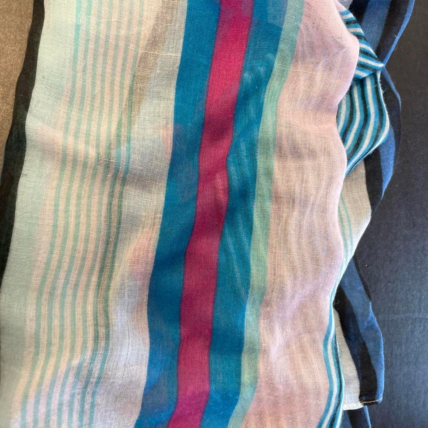 Multicoloured striped scarf
