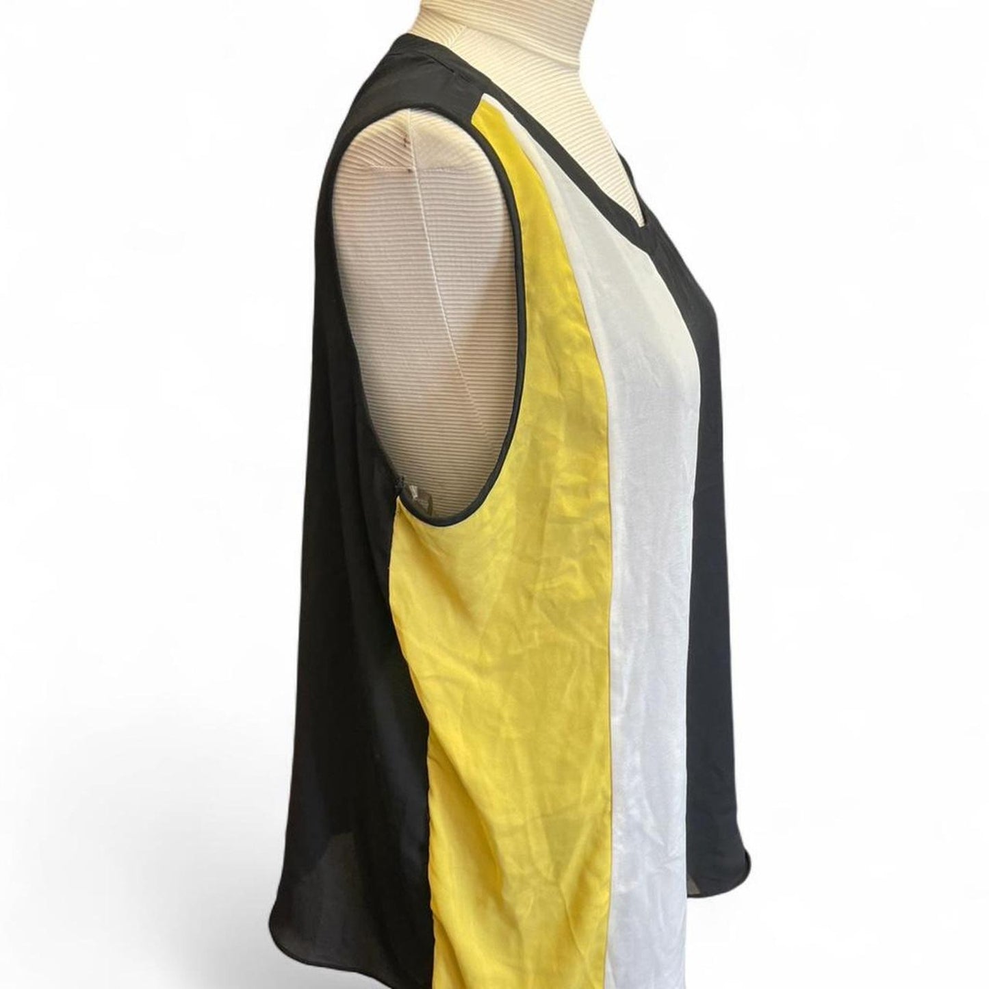 Ashley stewart yellow and black blouse