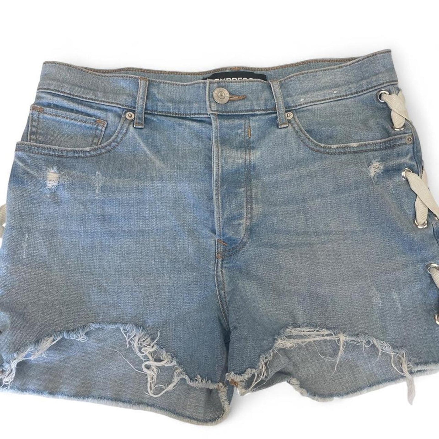 Express blue denim shorts