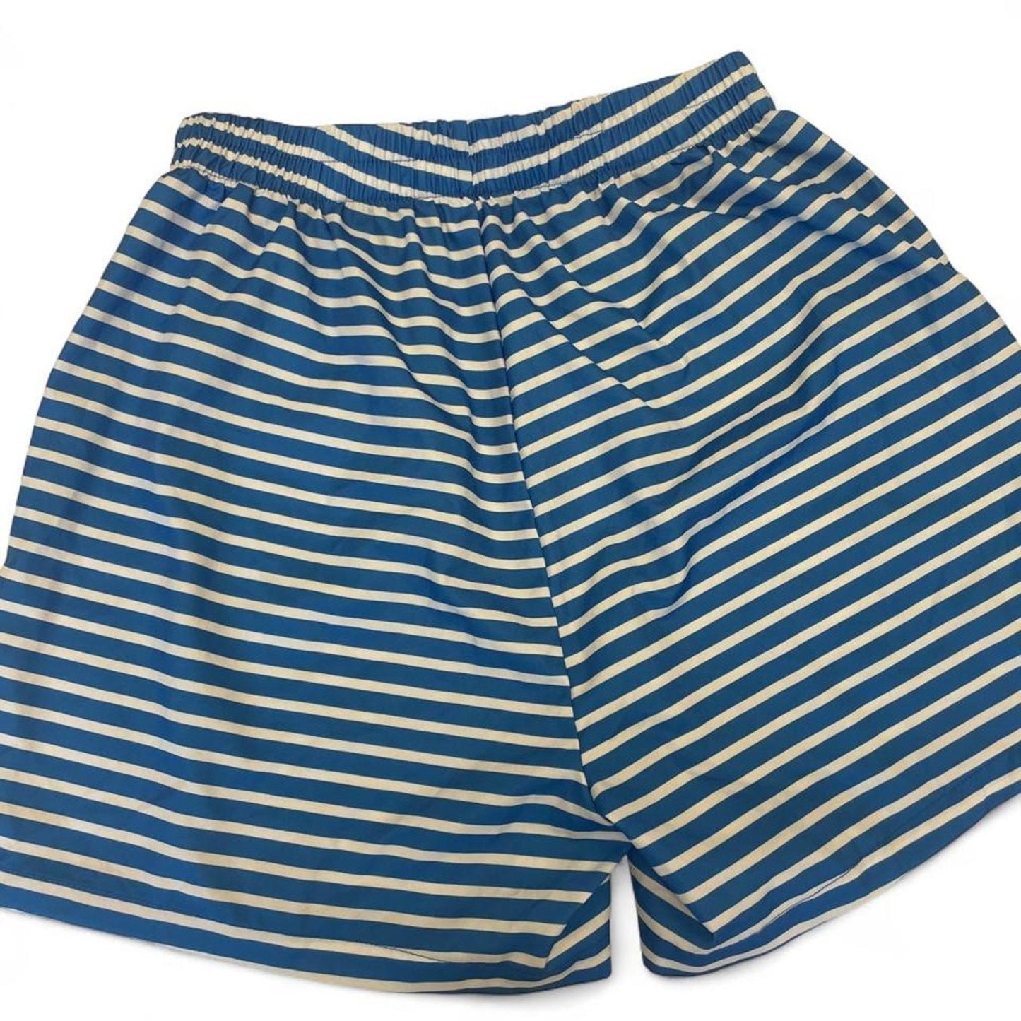 Blue and white striped swim