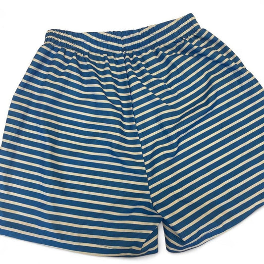 Blue and white striped swim