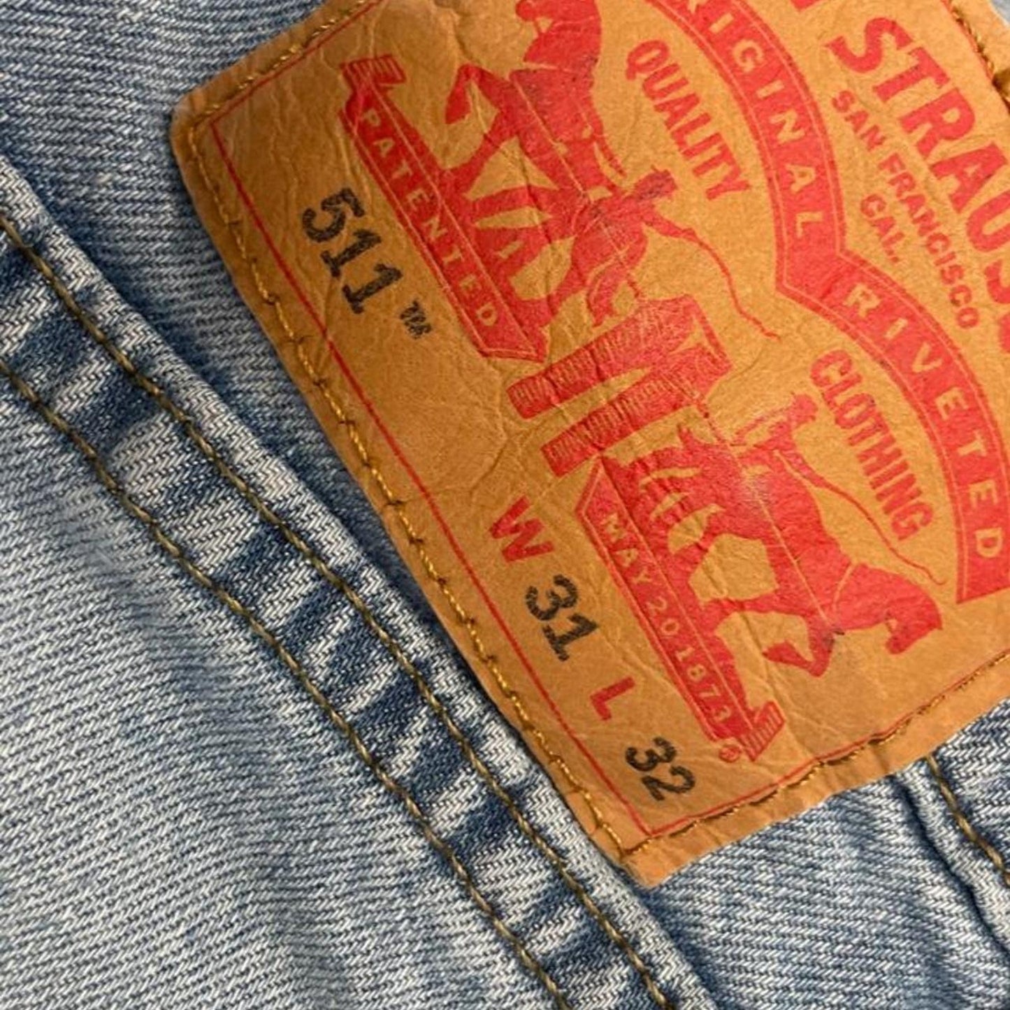 Light wash straight leg jeans