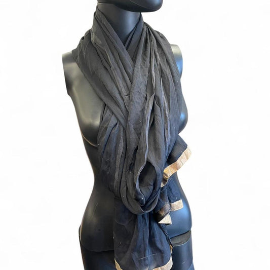 Black and gold silk scarf