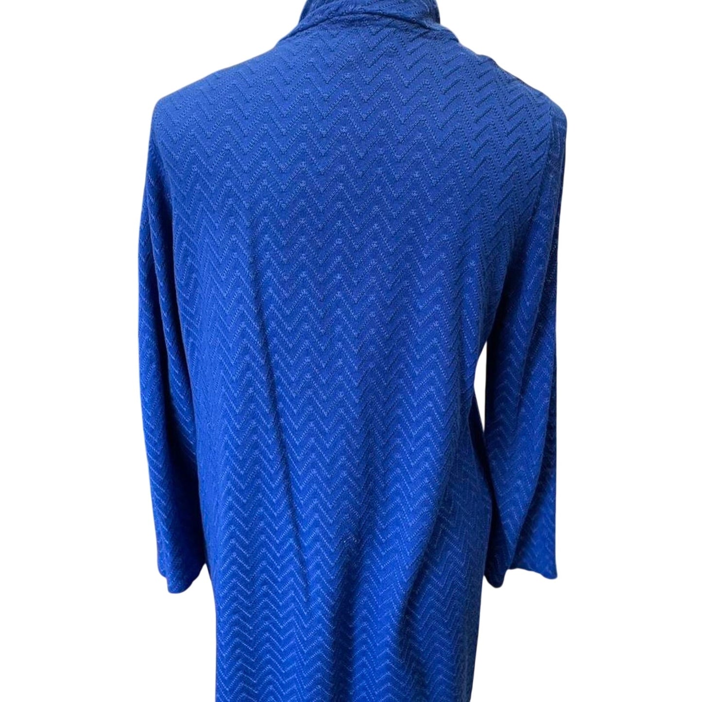 Kasper blue cardigan with chevron
