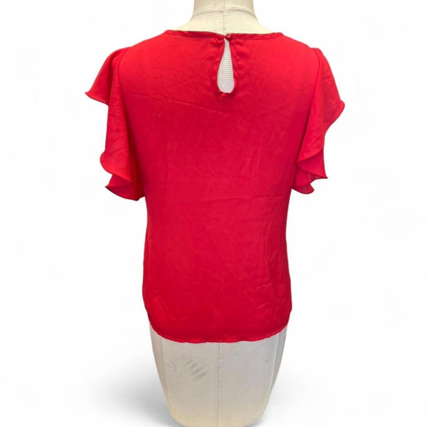 Red ruffle sleeve top with