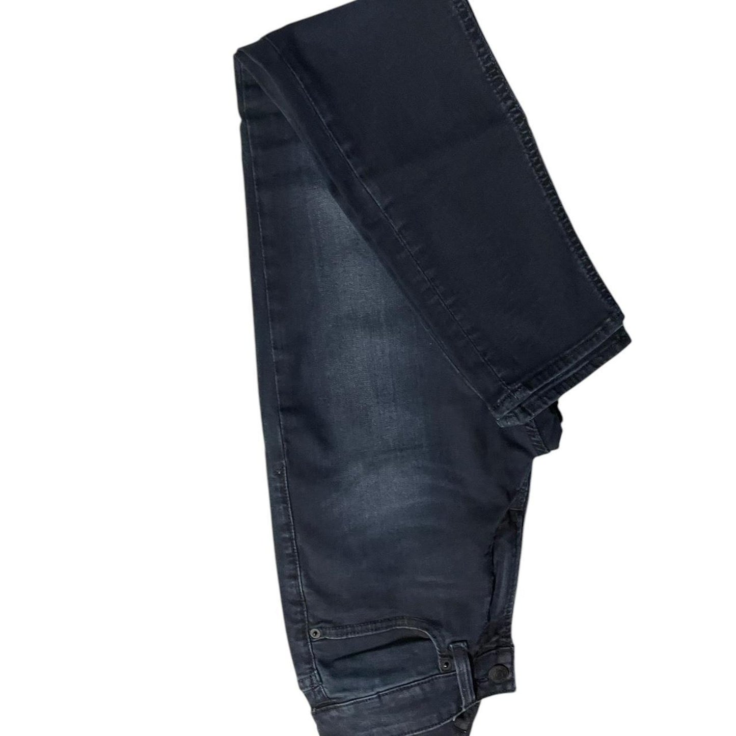 Dark wash straight leg denim