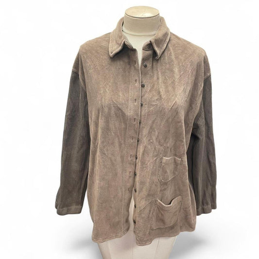 J jill brown corduroy button