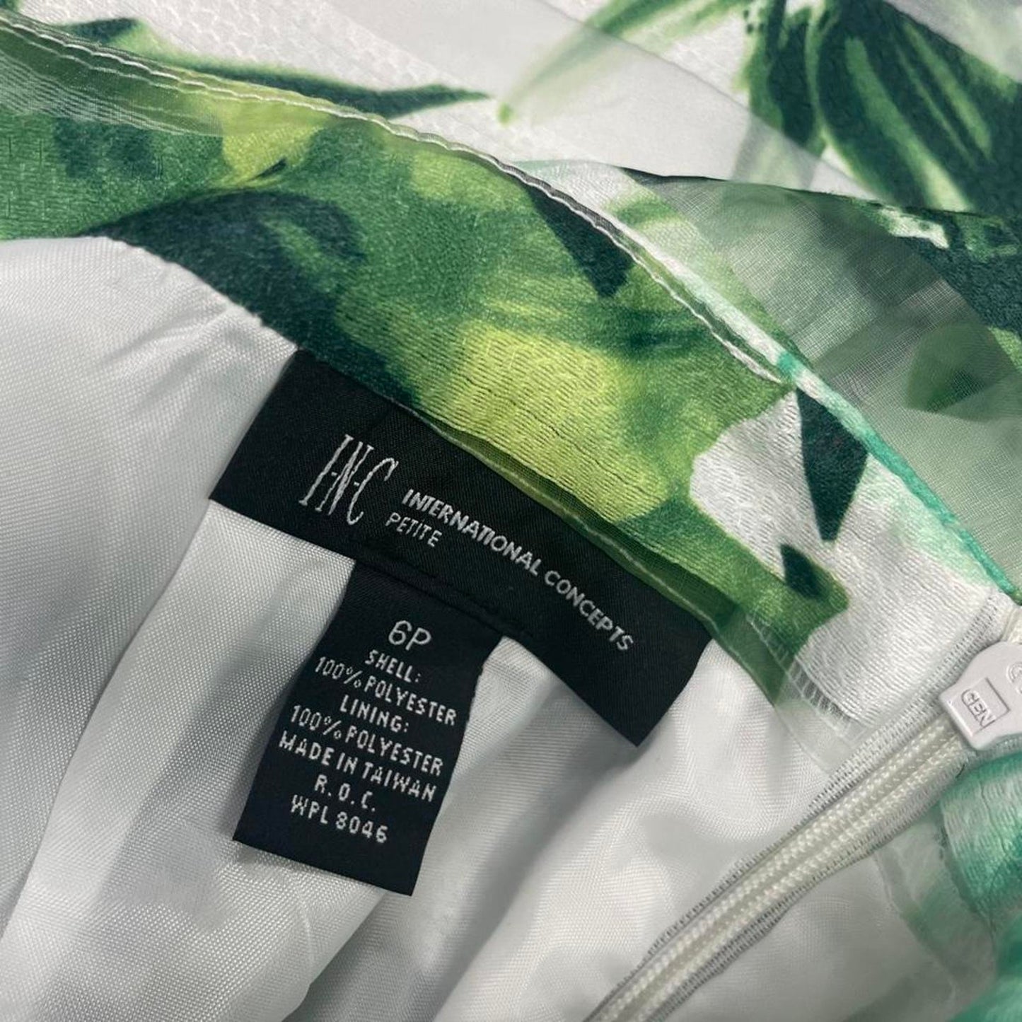 Green and white floral midi