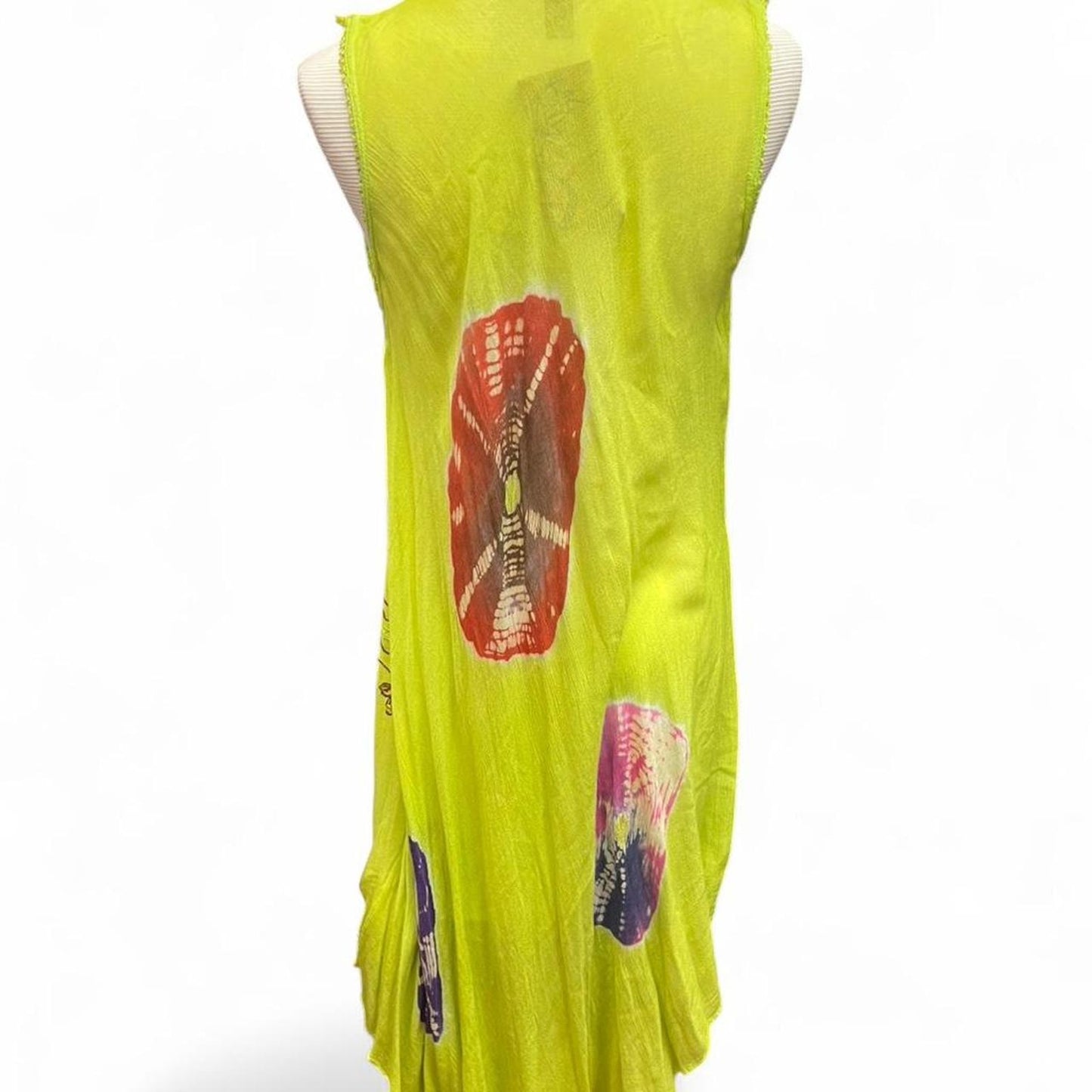 Yellow and green mesh dress