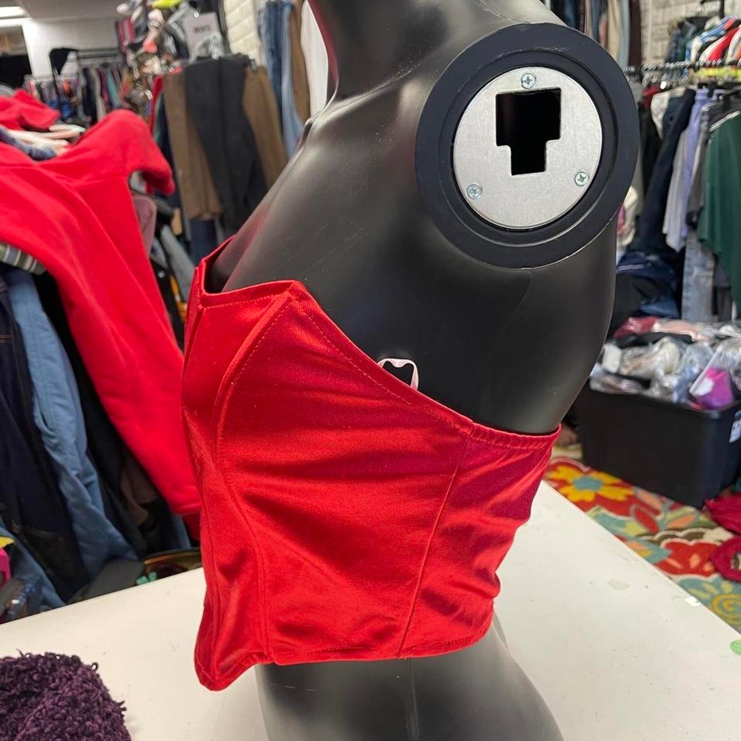 Red corset top