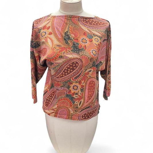 Paisley print 34 sleeve top