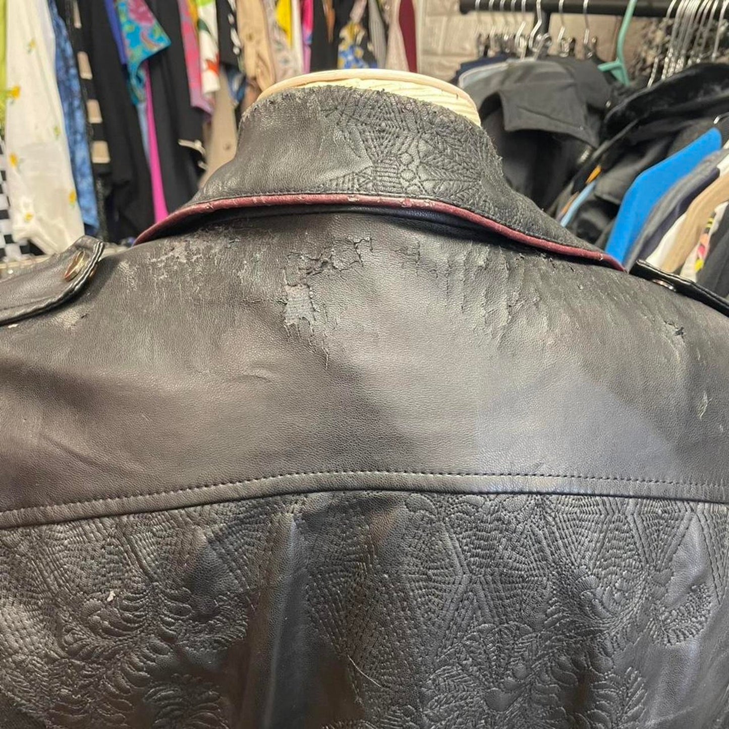 Desigual black leather jacket
