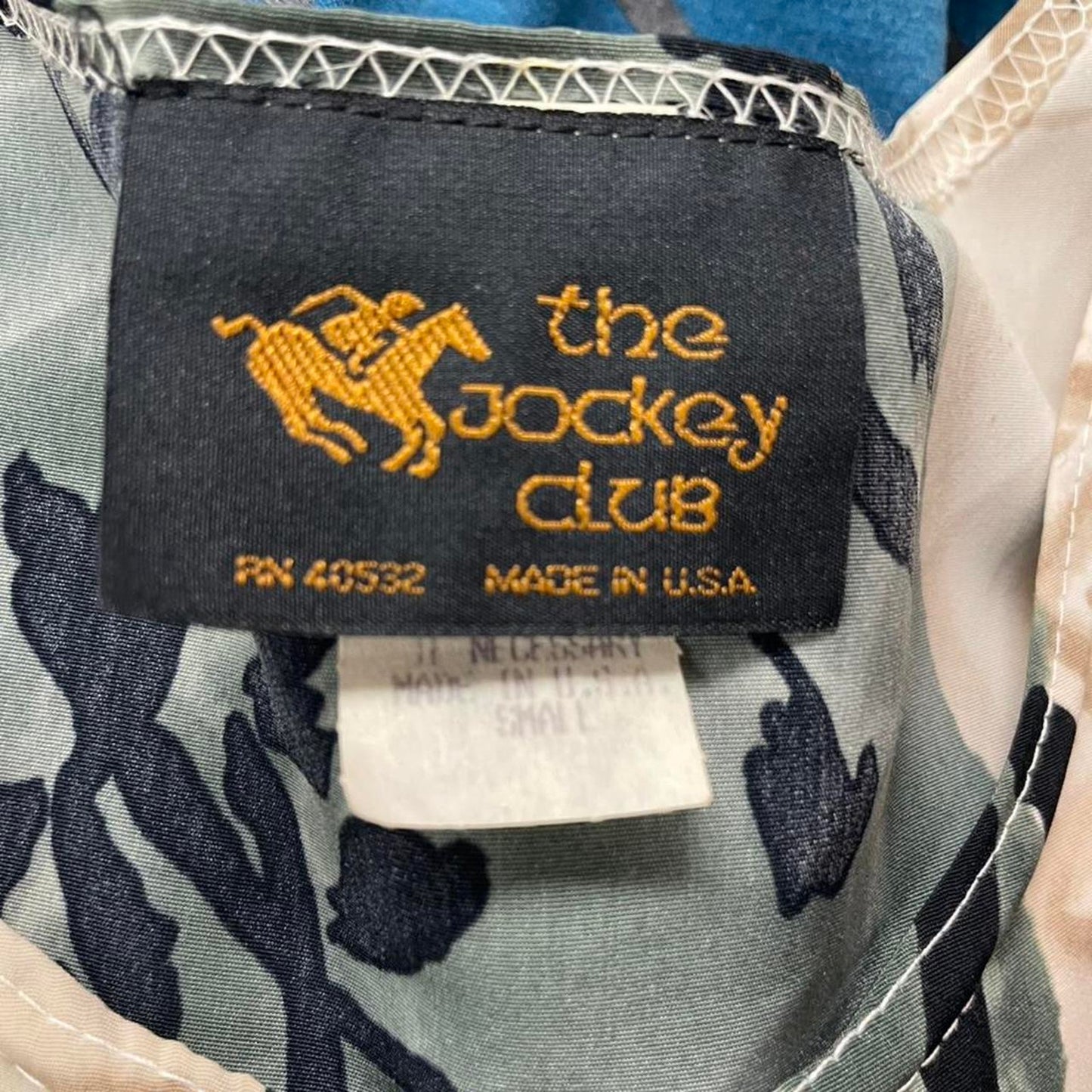 Jockey club green and tan dress