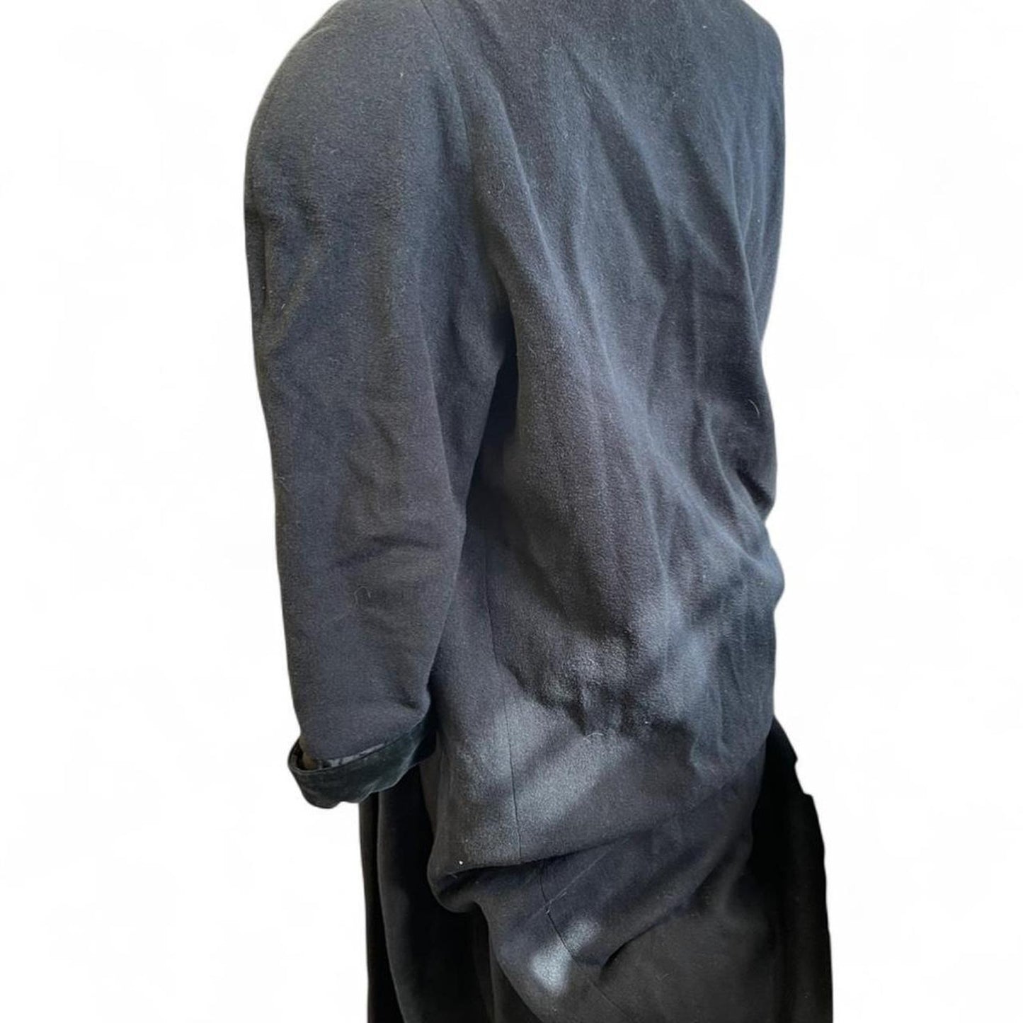 Black velvet duster jacket with