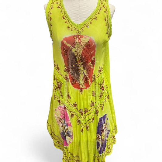 Yellow and green mesh dress