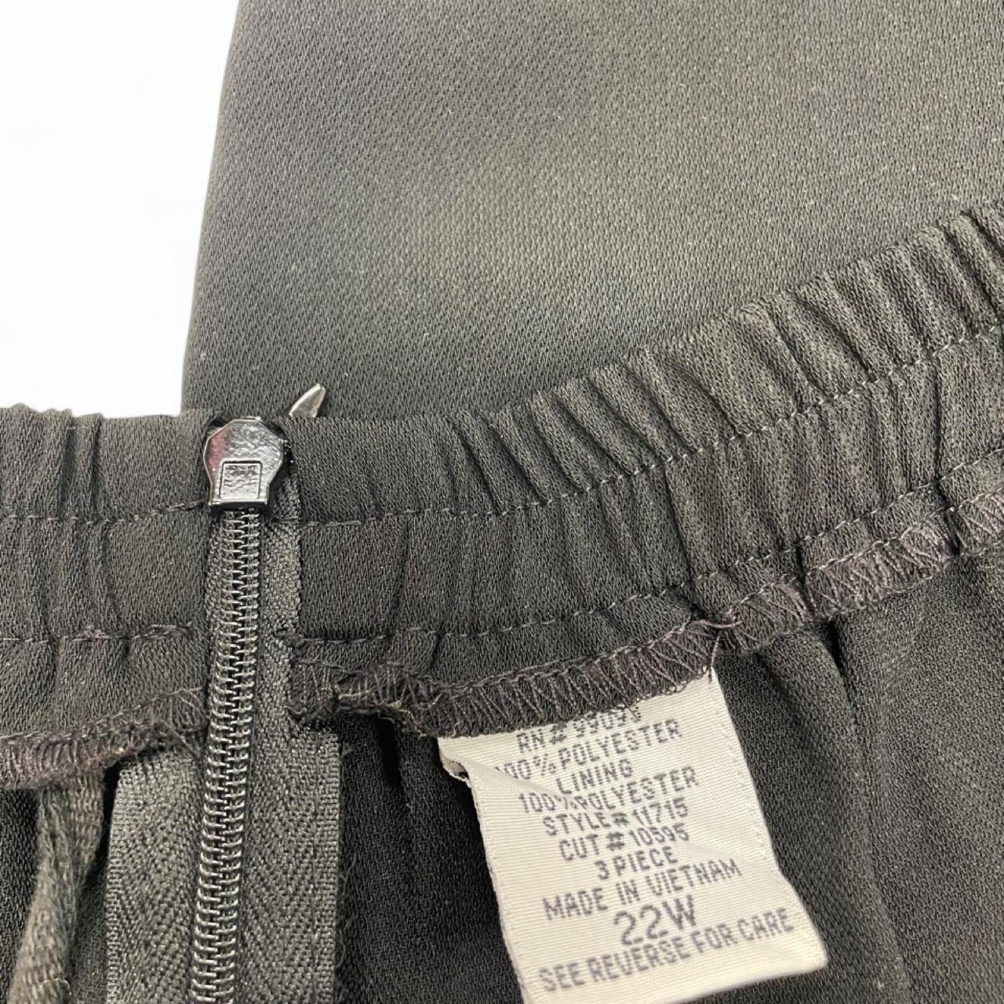Black polyester wide leg pants