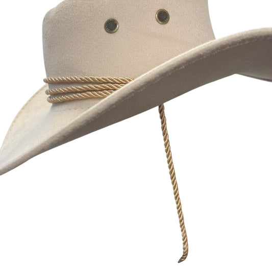 Tan cowboy hat with rope