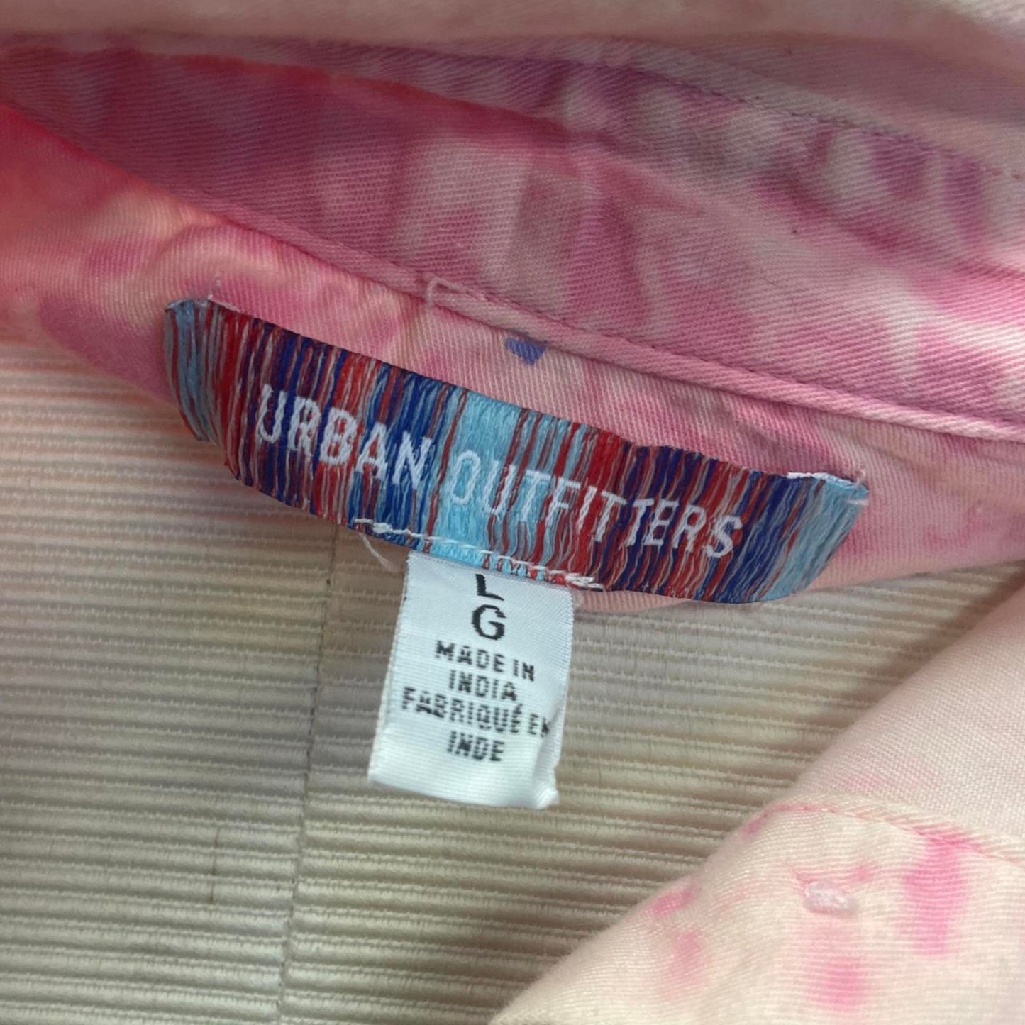 Urban outfitters pink tie dye button up