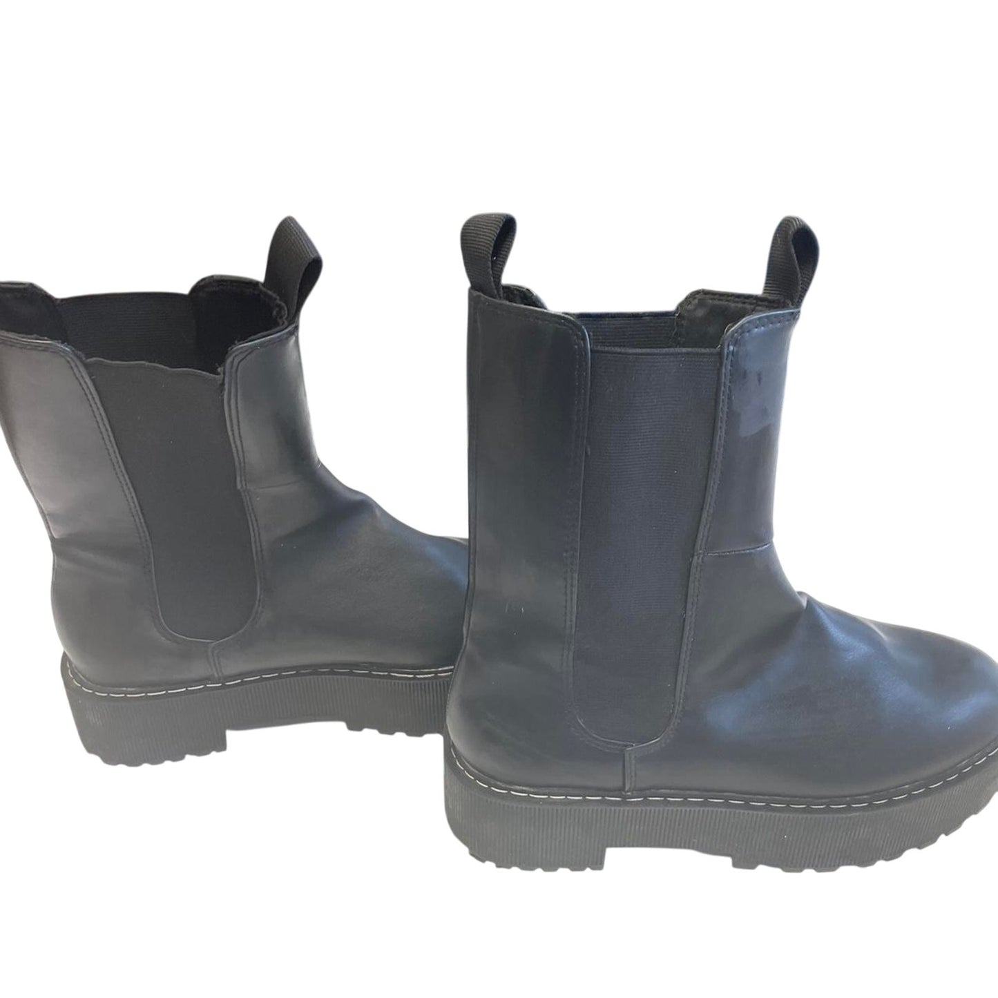 Black leather chelsea boots