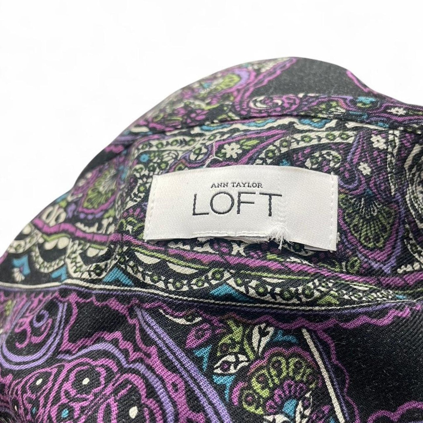 Loft purple paisley print top