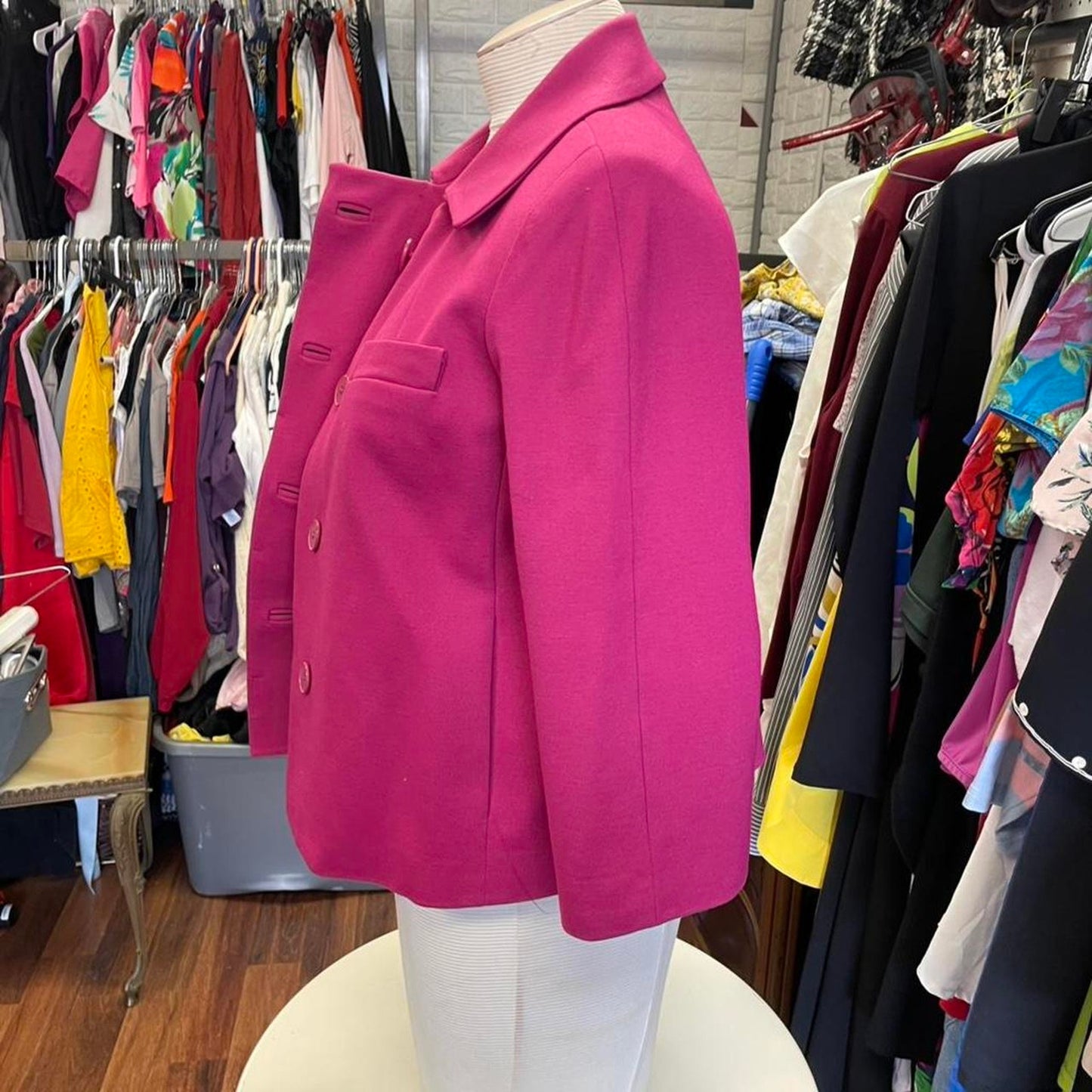 Talbots pink blazer with button