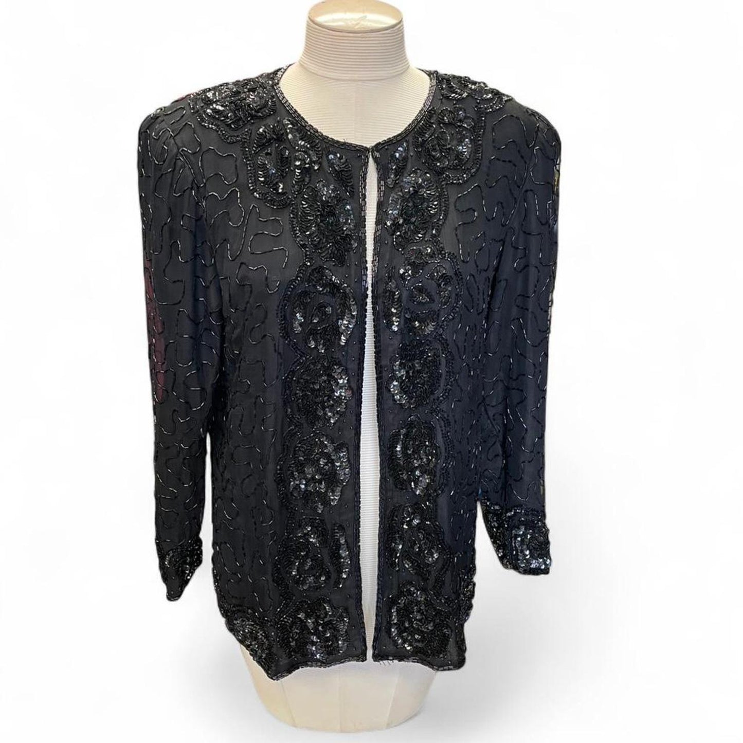 Black sequin and beaded cardigan
