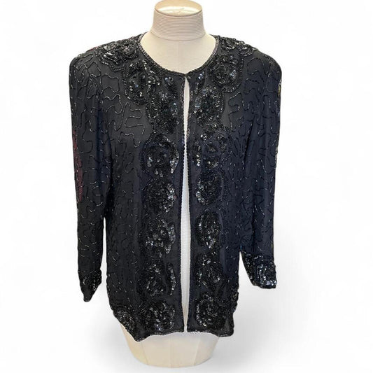 Black sequin and beaded cardigan