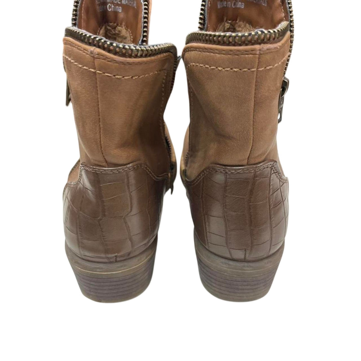 Tan leather ankle boots