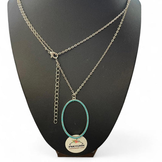Silver and blue layered necklace