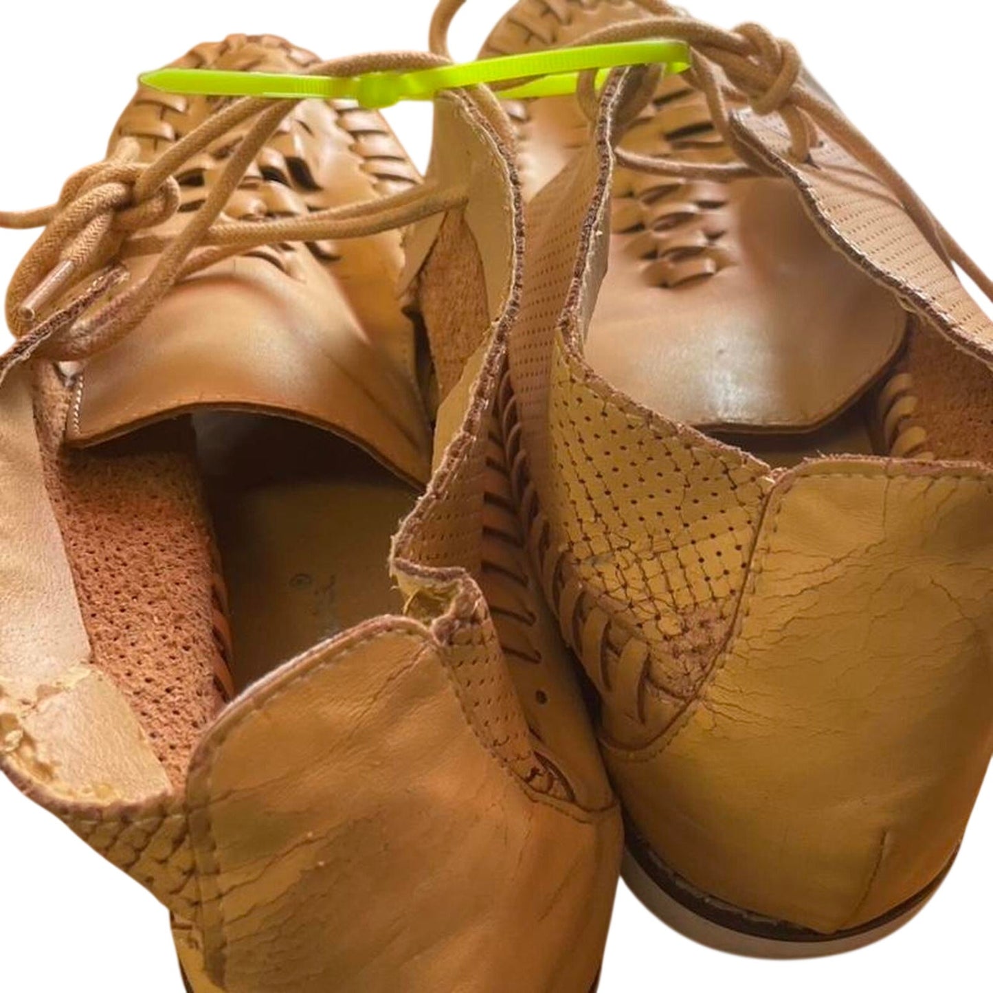 Tan leather lace up shoes